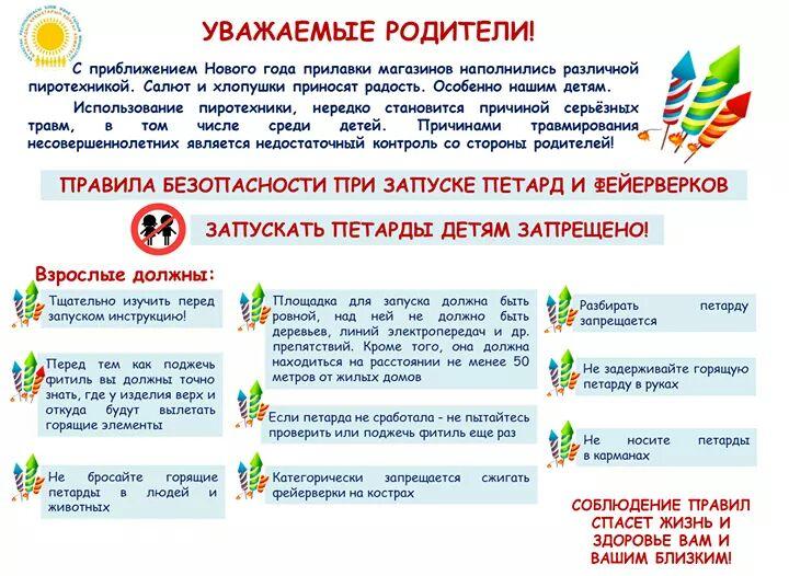 Правила безопасности при запуске петард и фейерверков
