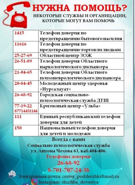 Телефоны доверия