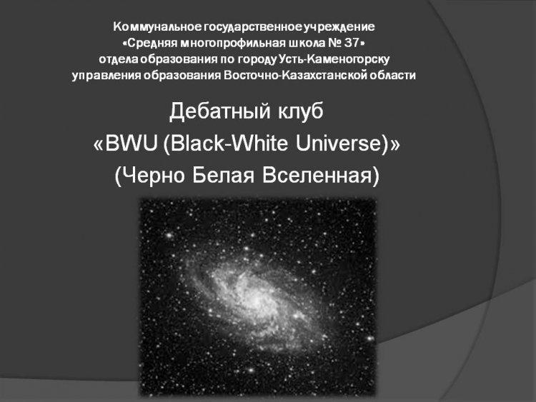 "BWU (Black-White Universe)" дебат клубы